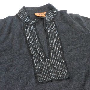 Tory Burch Black Sweater with Silver Accents